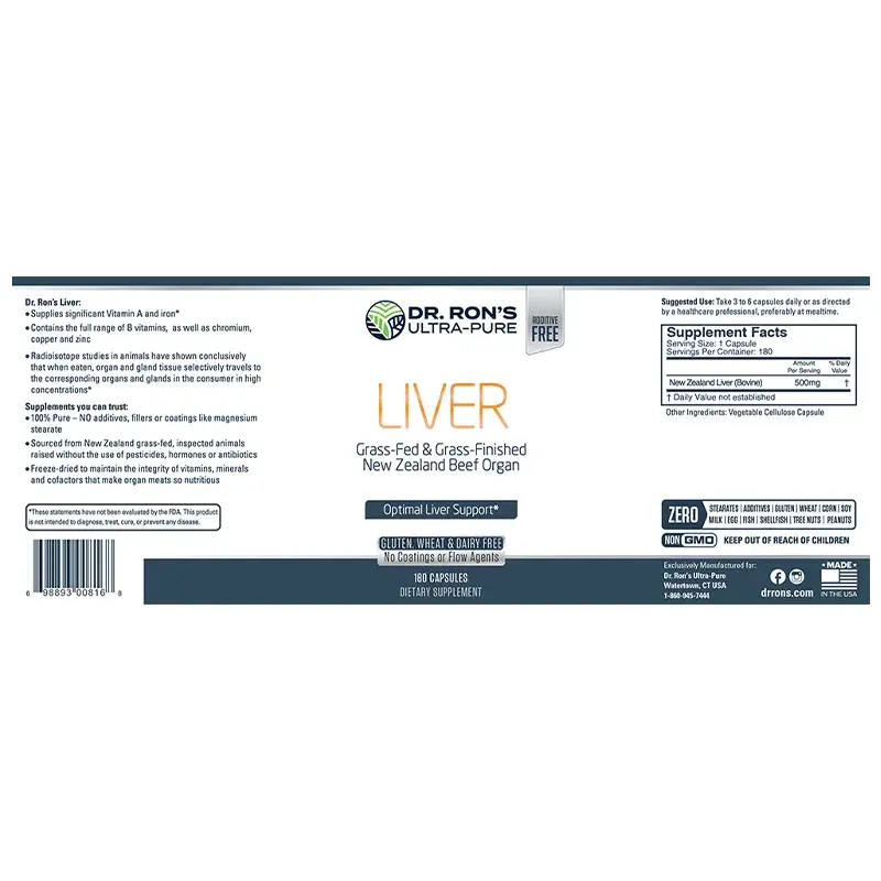 Thumbnail: Dr. Ron's Ultra Pure Grass-Fed Beef Liver label