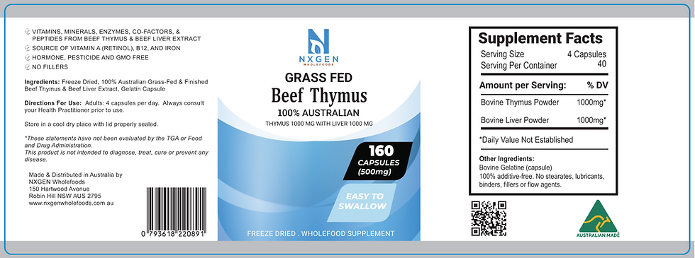 Thumbnail: NXGEN Wholefoods Beef Thymus label