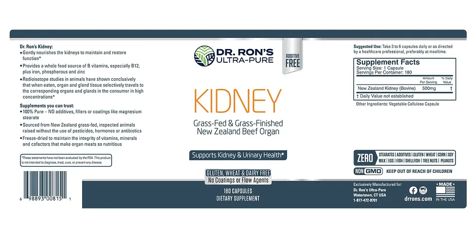 Thumbnail: Dr. Ron's Ultra Pure Beef Kidney label