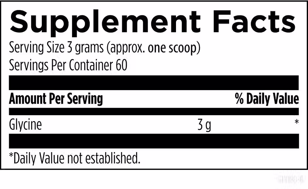 Designs For Health Glycine Powder supplement facts