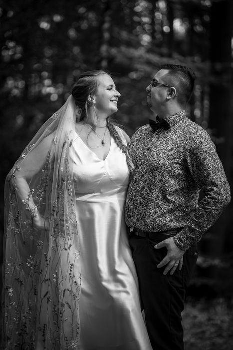 Portrétní focení novomanželů, černobílá