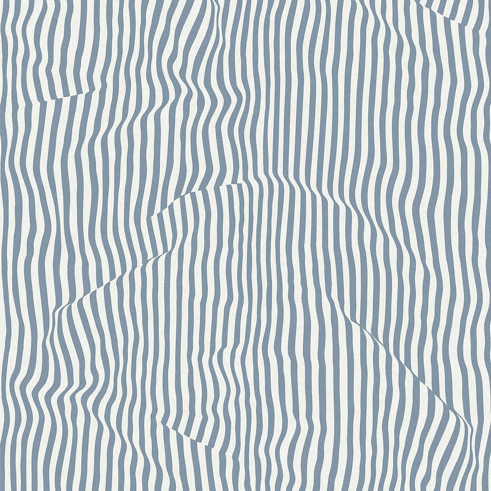 LOVEJanet Wonky Stripe Wallpaper - Welsh Slate Blue