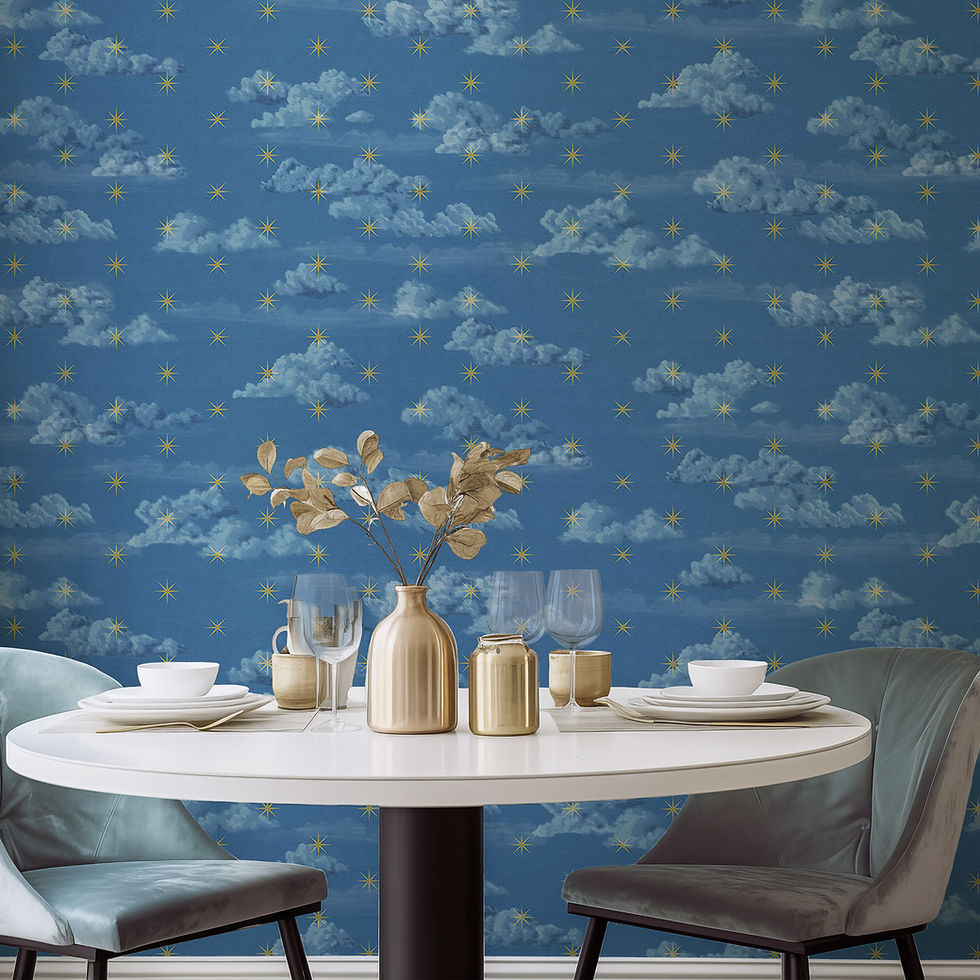 LOVEJanet Venetian Skies Wallpaper - Stars and opaque clouds floating
