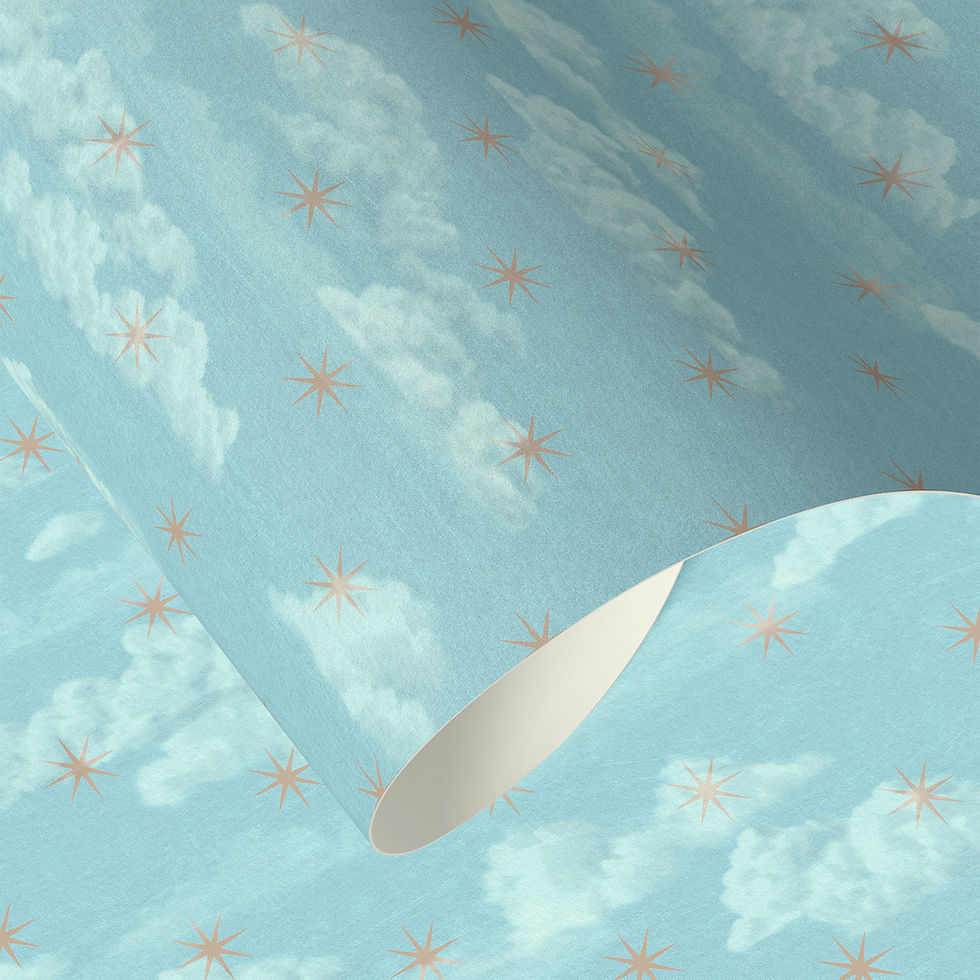 Miniaturebillede: LOVEJanet Venetian Skies Wallpaper - Opaque Clouds and Stars floating in the skies