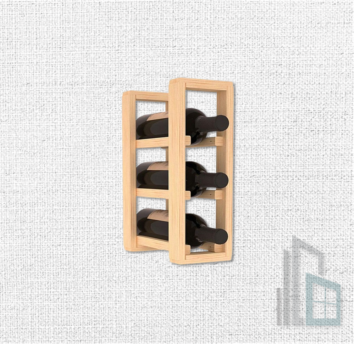 Wine Bottle Storage (Tabletop System) - Open Wood Shelving