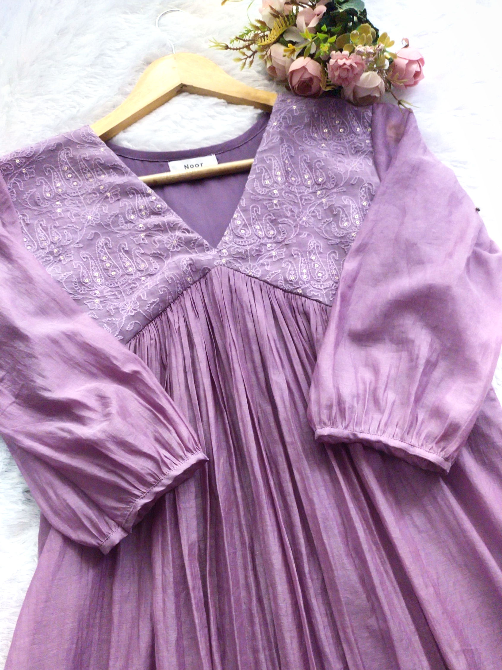 HN031 - Yolk Patched Chanderi Top