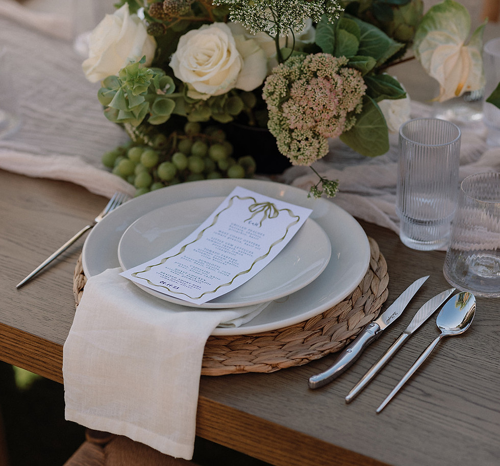 A wedding table setup at The Simpson House Inn in Santa Barbara, California