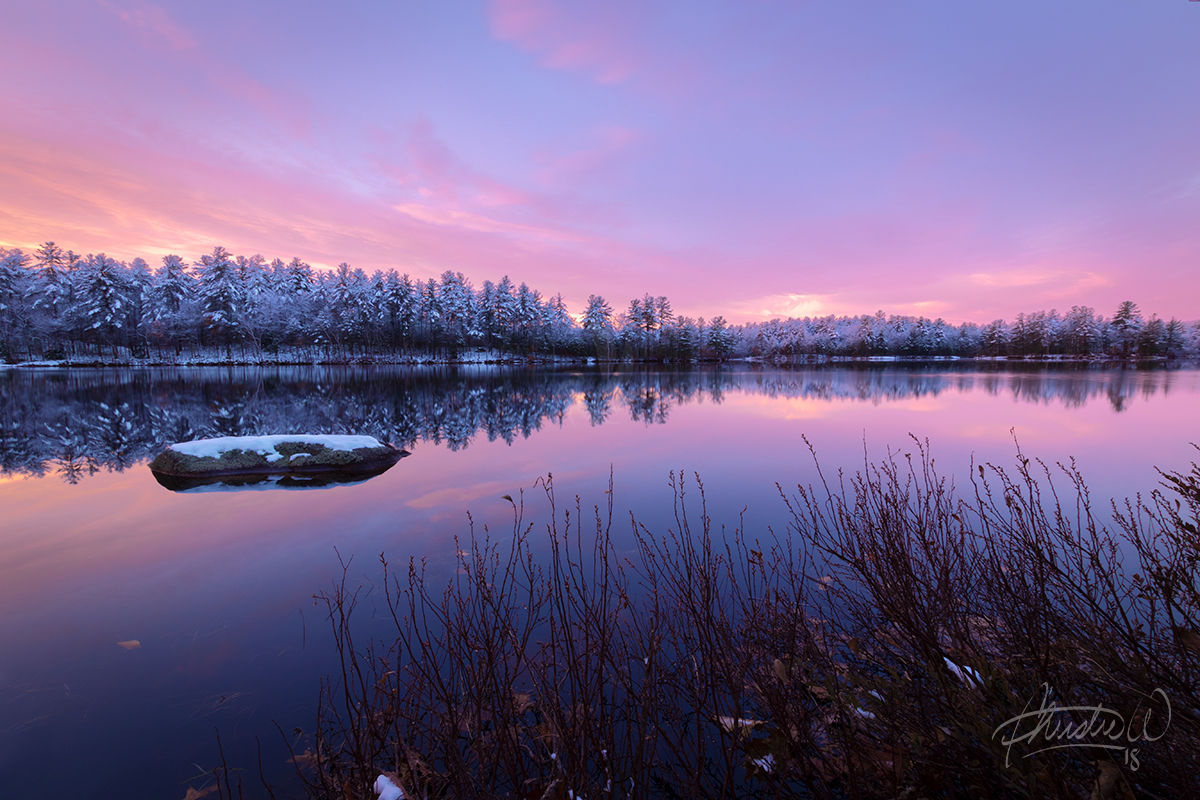 First Snow at Tower Hill Pond