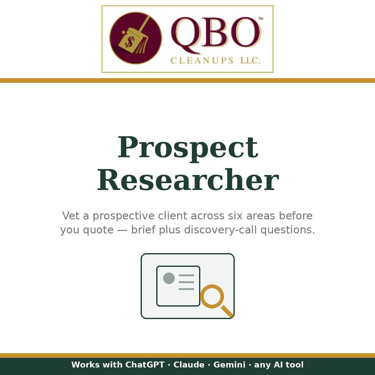 Prospect Researcher — client-vetting AI prompt, QBO Cleanups