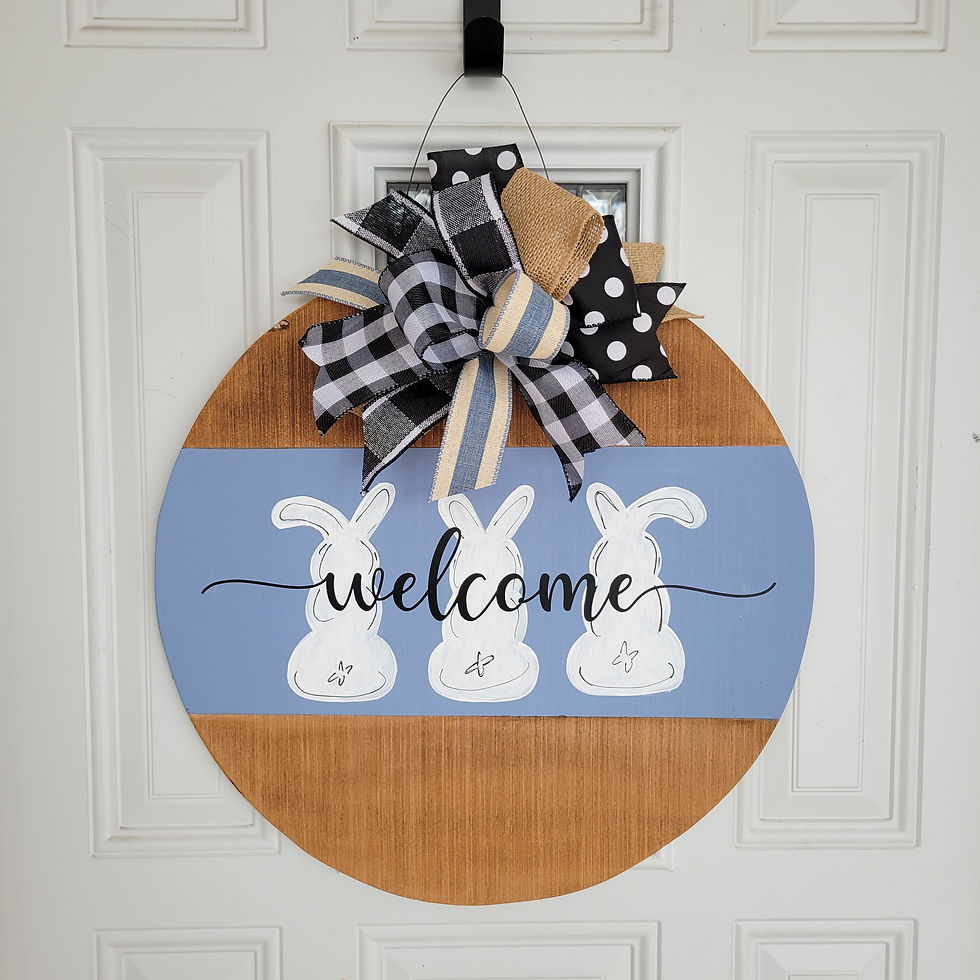 Thumbnail: Spring door hanger,  Spring wreath,  bunny wreath 