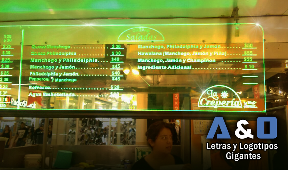 MENU ACRÍLICO