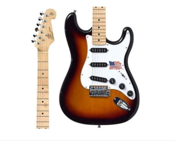 Guitar Sx Sst Alder 3ts Sunburst + Cover + Strap + Tuner | Rf Som Shop