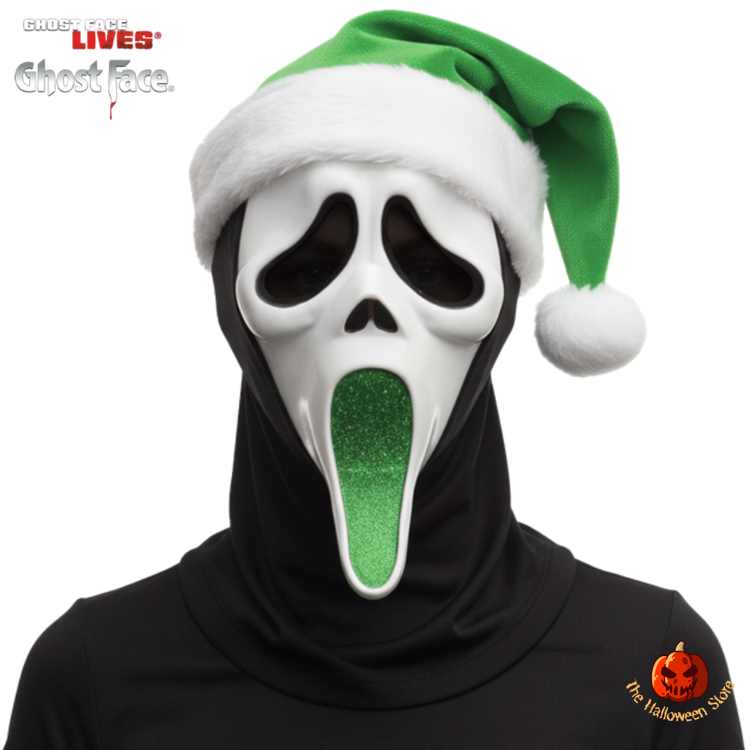 Ghost Face Green Glitter Santa Mask