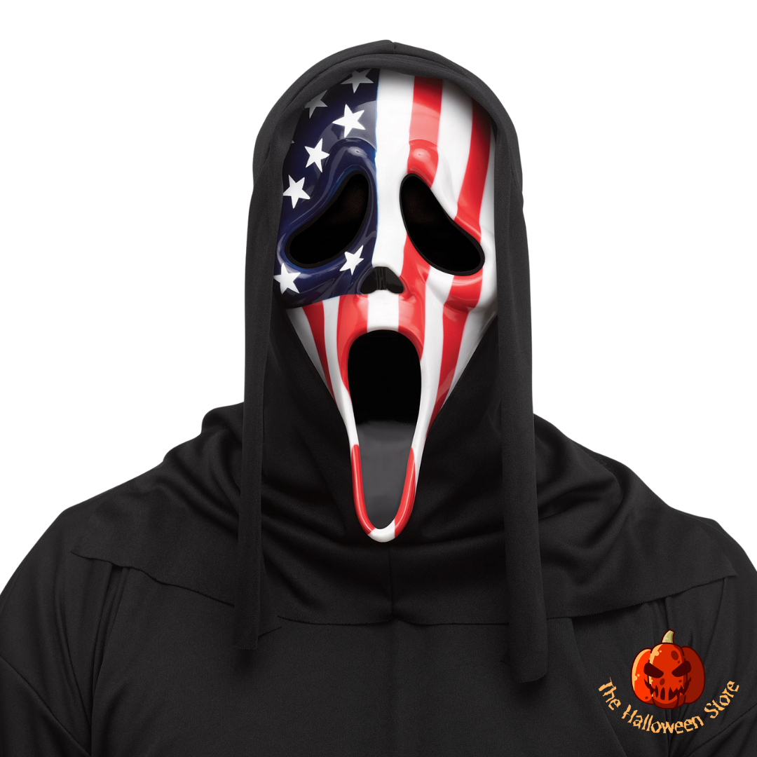 USA Flag Patriotic Ghost Face Mask