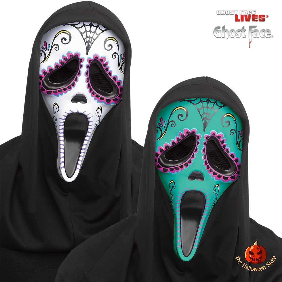 Thumbnail: Ghost Face Day of the Dead Mask - 2 Assorted Colours