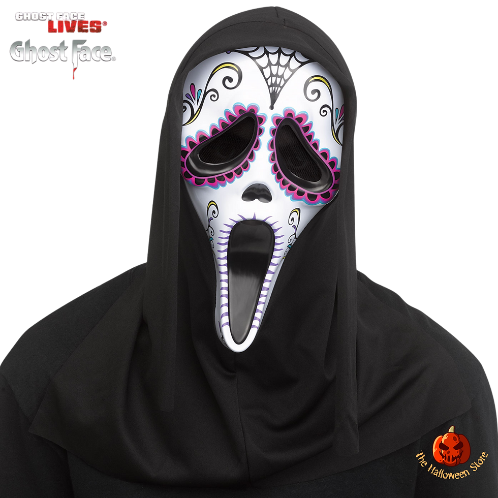 Thumbnail: Ghost Face Day of the Dead Mask - 2 Assorted Colours