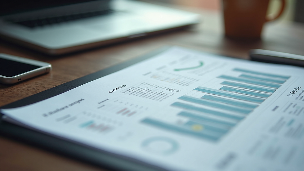 High angle view of a digital marketing strategy plan on a desk