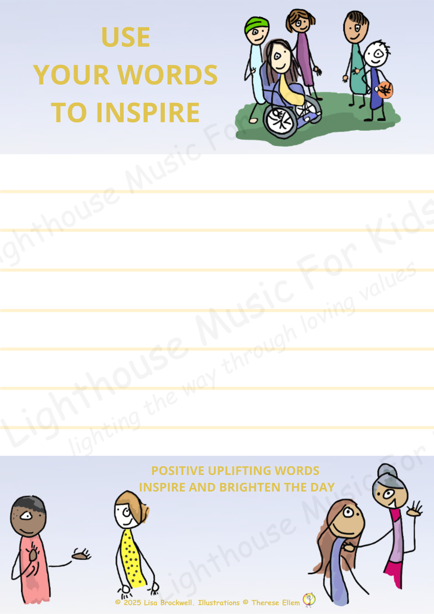 A3 USE YOUR WORDS TO INSPIRE (Phrases) Template 4.