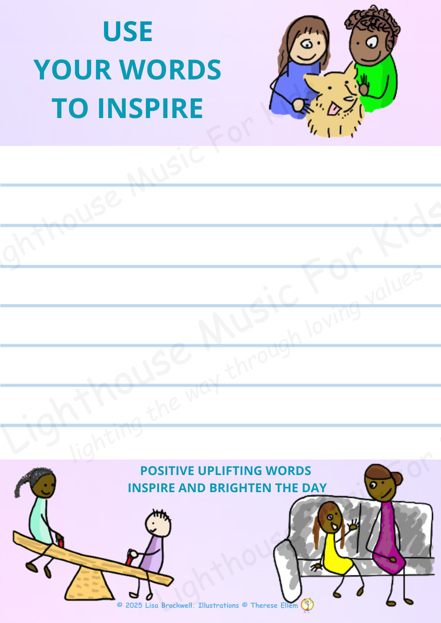 A3 USE  YOUR WORDS TO INSPIRE (Phrases) Template 8