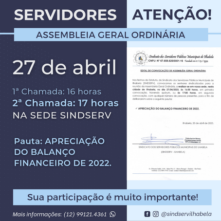 Assembleia Geral Ordinária - 27 de Abril