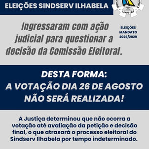 COMUNICADO — SUSPENSÃO DA ELEIÇÃO SINDICAL