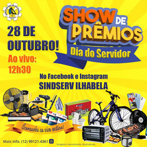 Sindserv realiza sorteio de prêmios ao vivo!