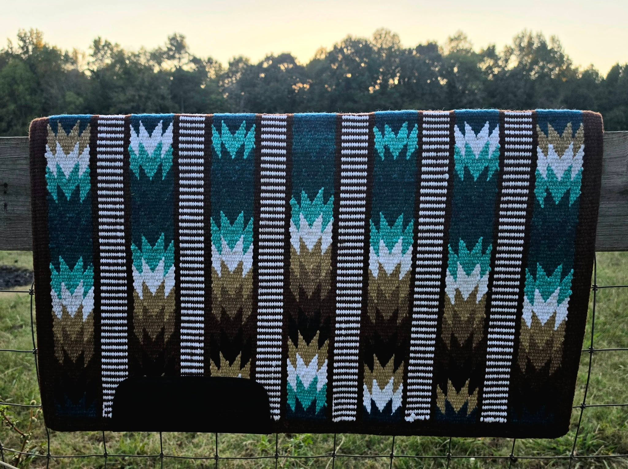Earth & Turquoise Vertical Flame Show Pad (34" x 40")