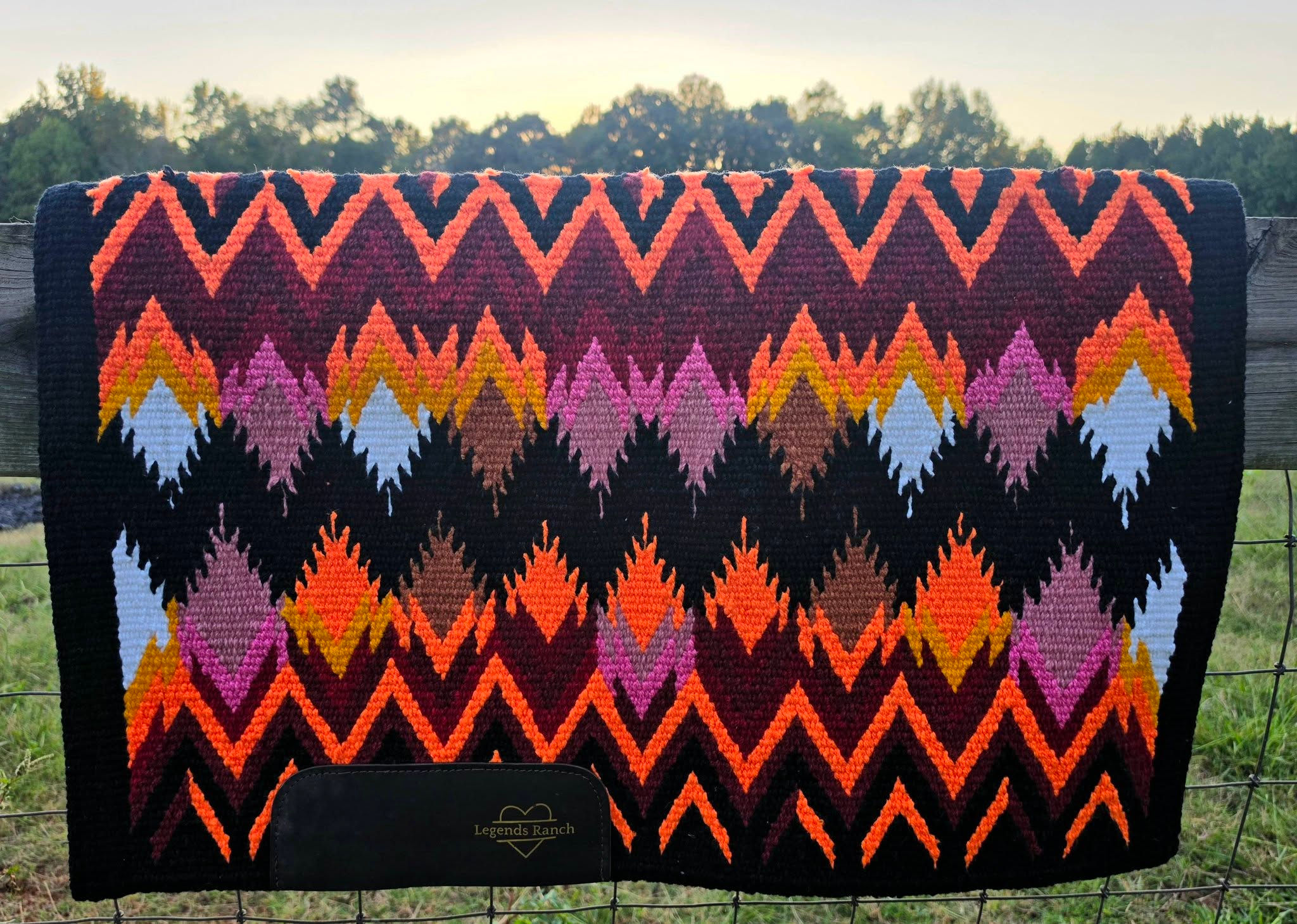 Neon Orange, Purple & Flame Chevron