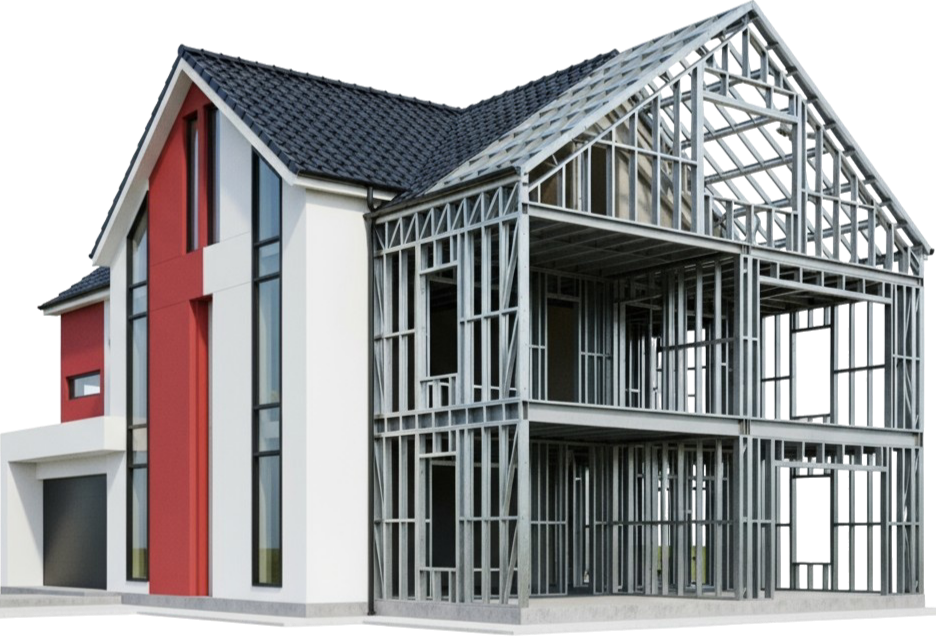 3d render of a house under construction