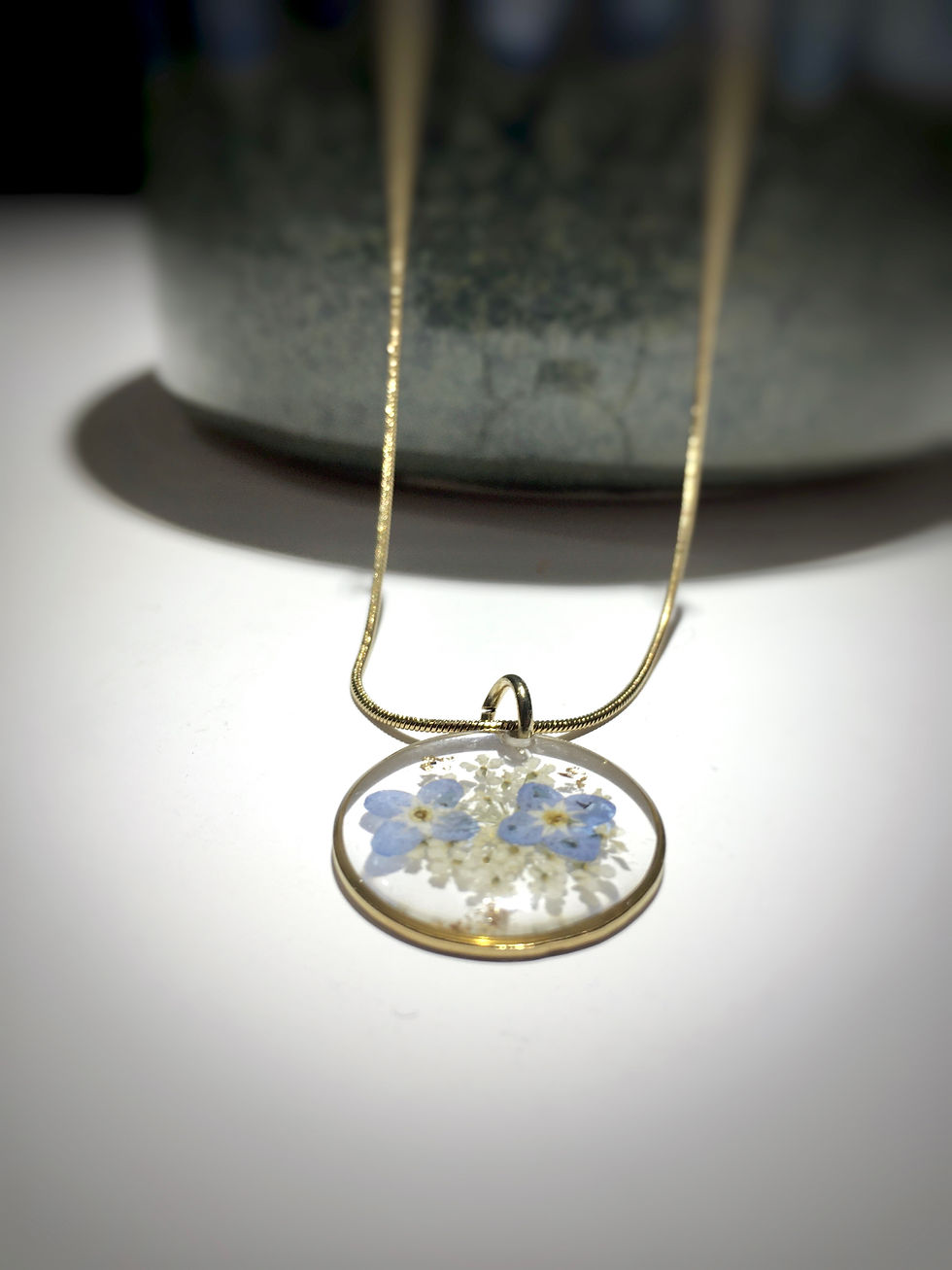 Miniature : GOUTTE D’EAU collier rond Myosotis 