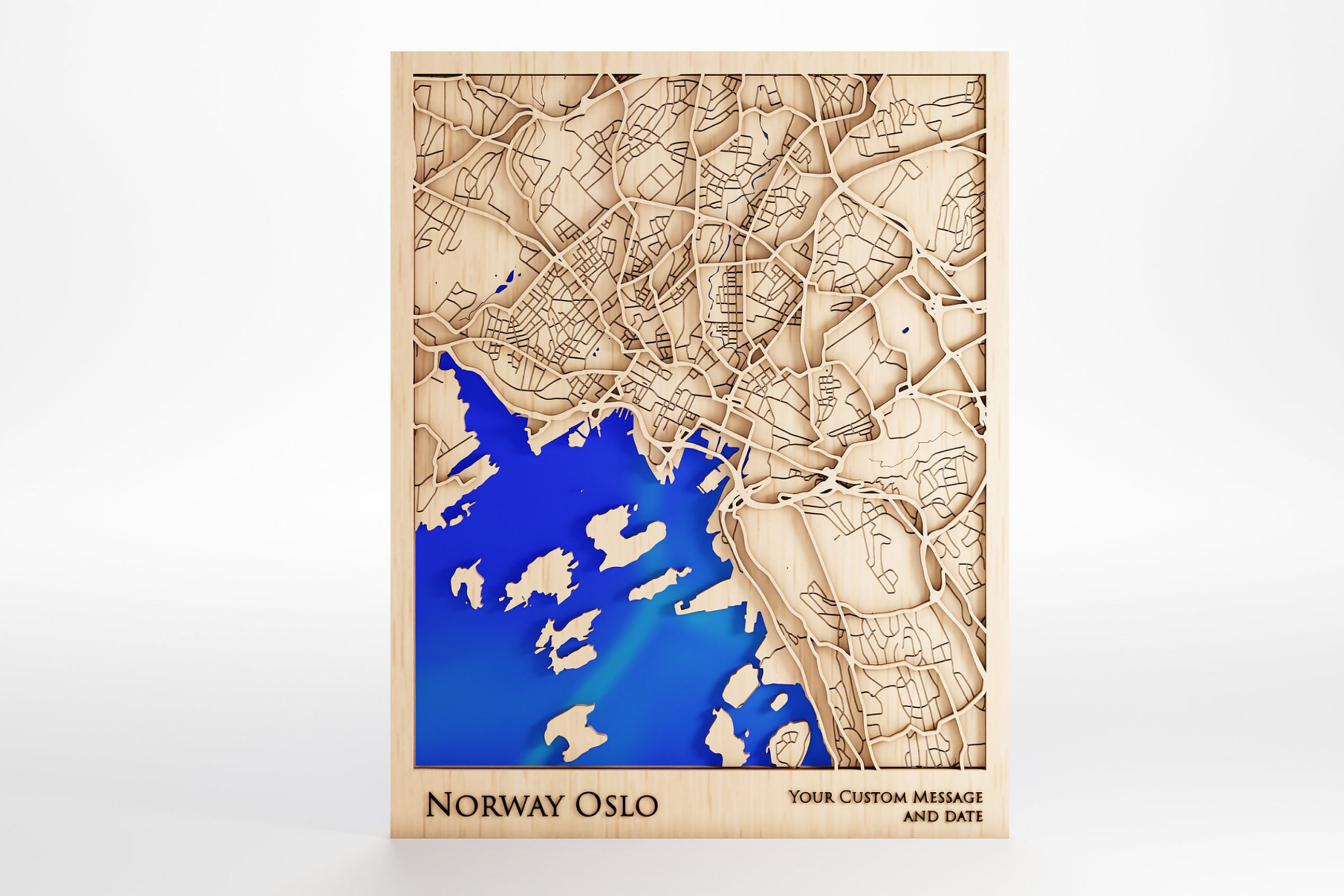 Norway Oslo Wood Map