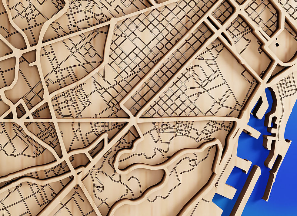 Thumbnail: Spain Barcelona Wood Map