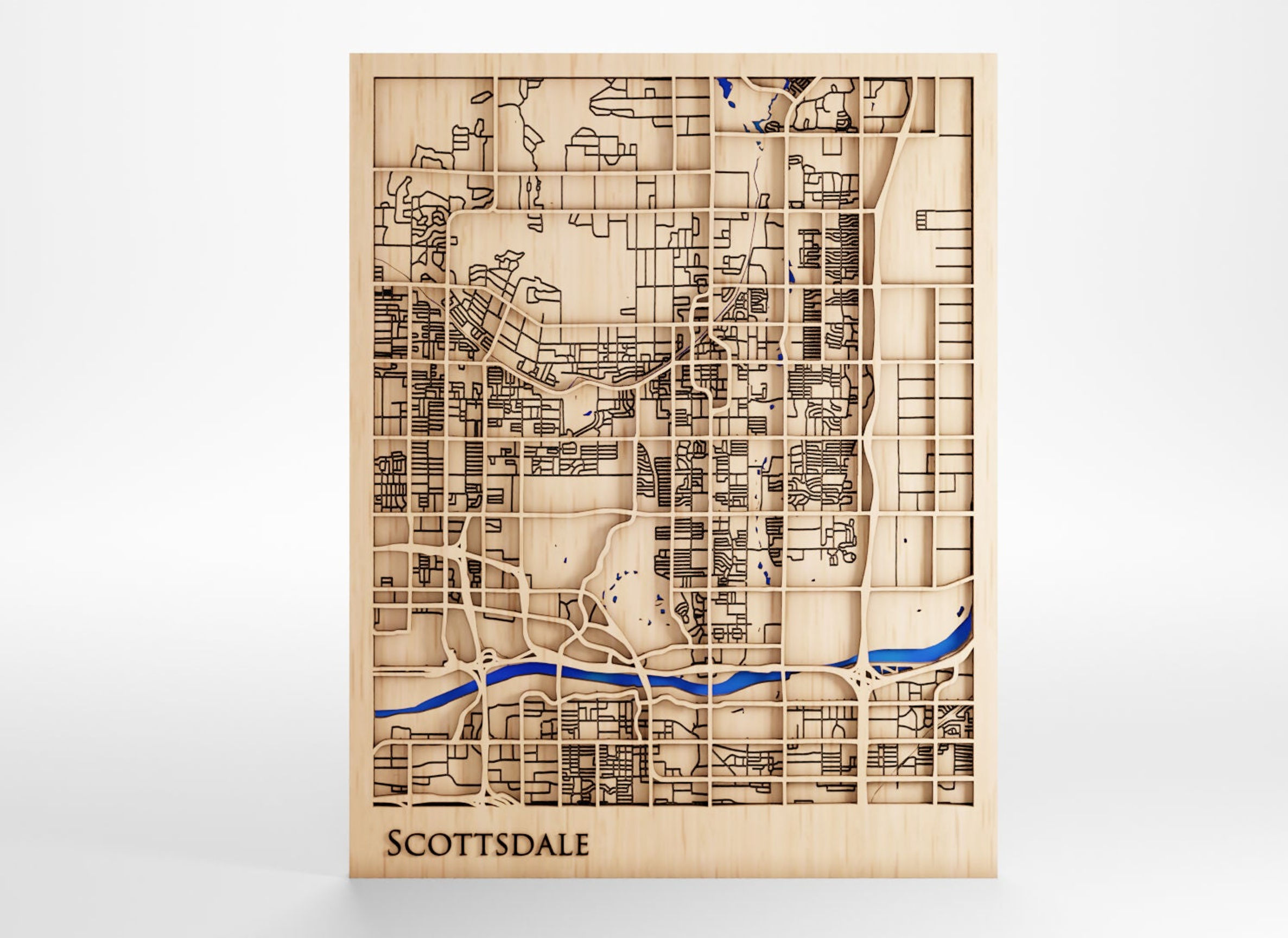 Scottsdale Arizona Wood Map