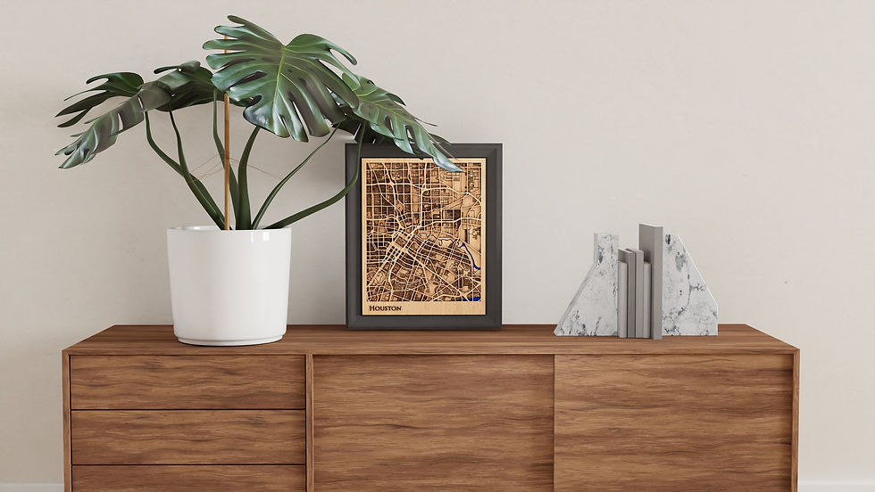 Thumbnail: Houston Texas Wood Map
