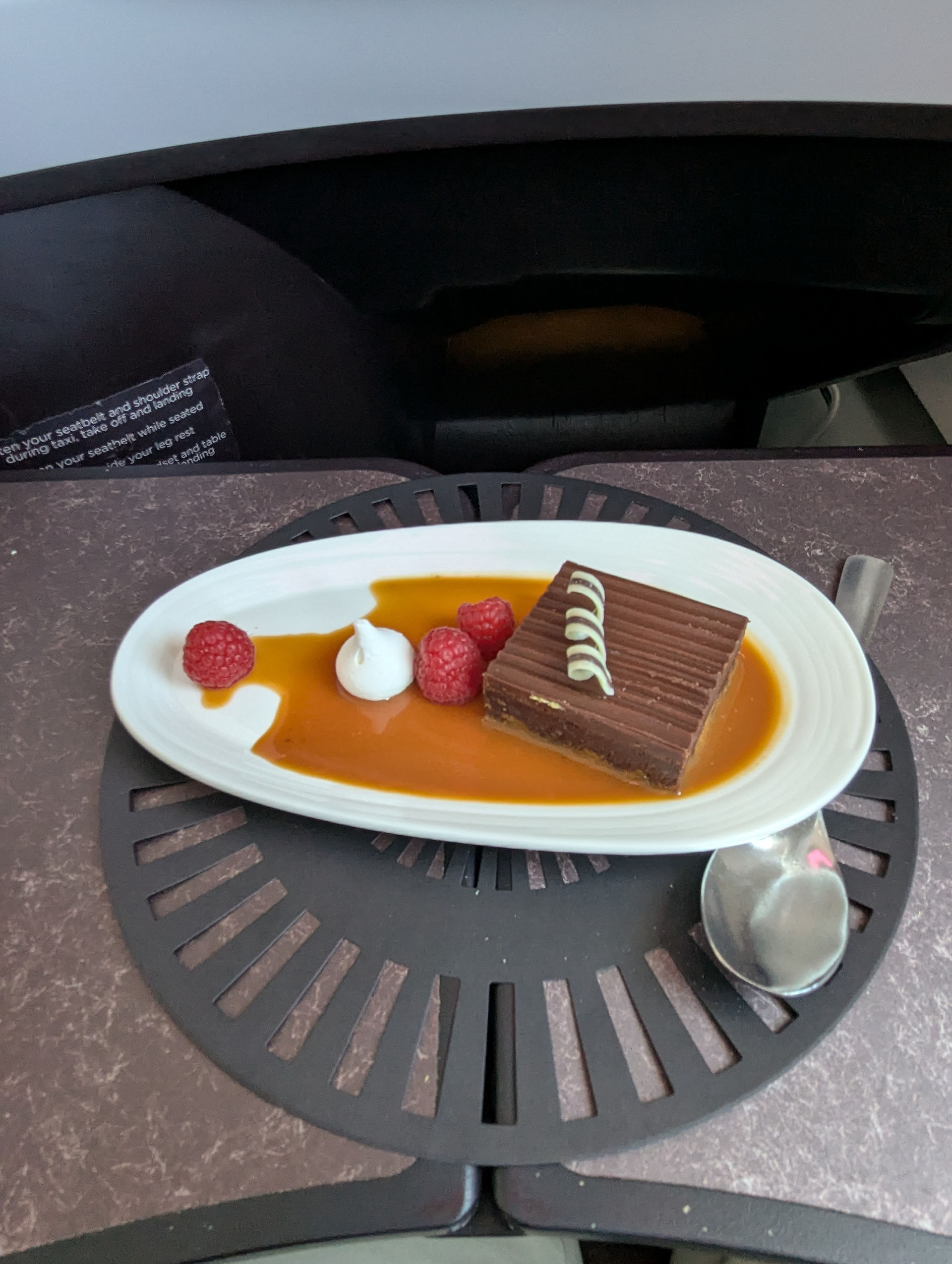Chocolate brownie with caramel sauce