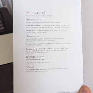 Virgin Atlantic A330-900neo Upper Class menu