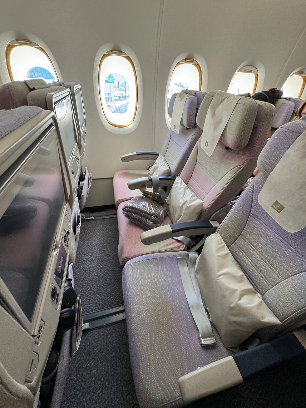 Economy seats on Emirates A380