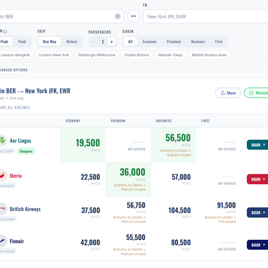 How many Avios do you need? We built the only calculator that compares every Avios airline, in one search