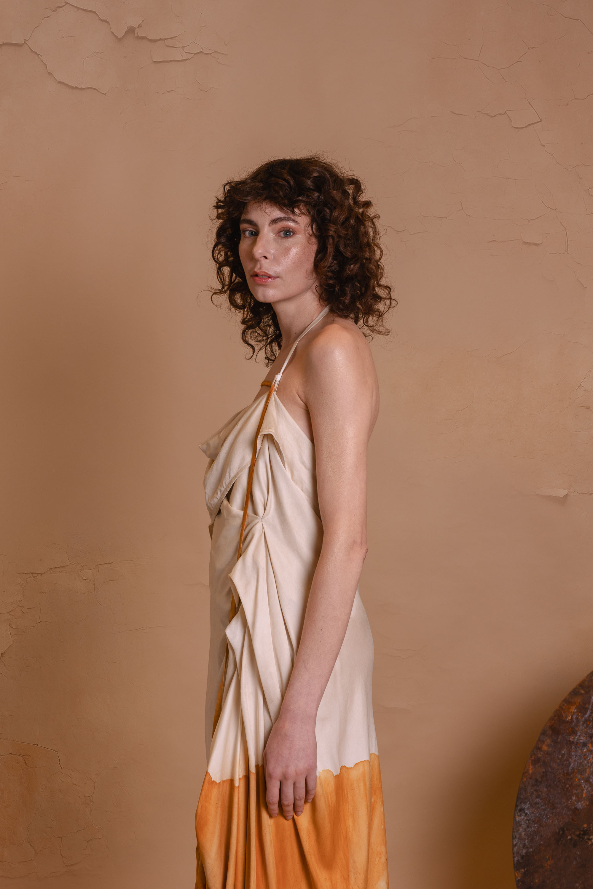 EROSION DRESS - Asymmetrical Lotus Silk Dress