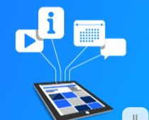 popouts of infographics on a tablet