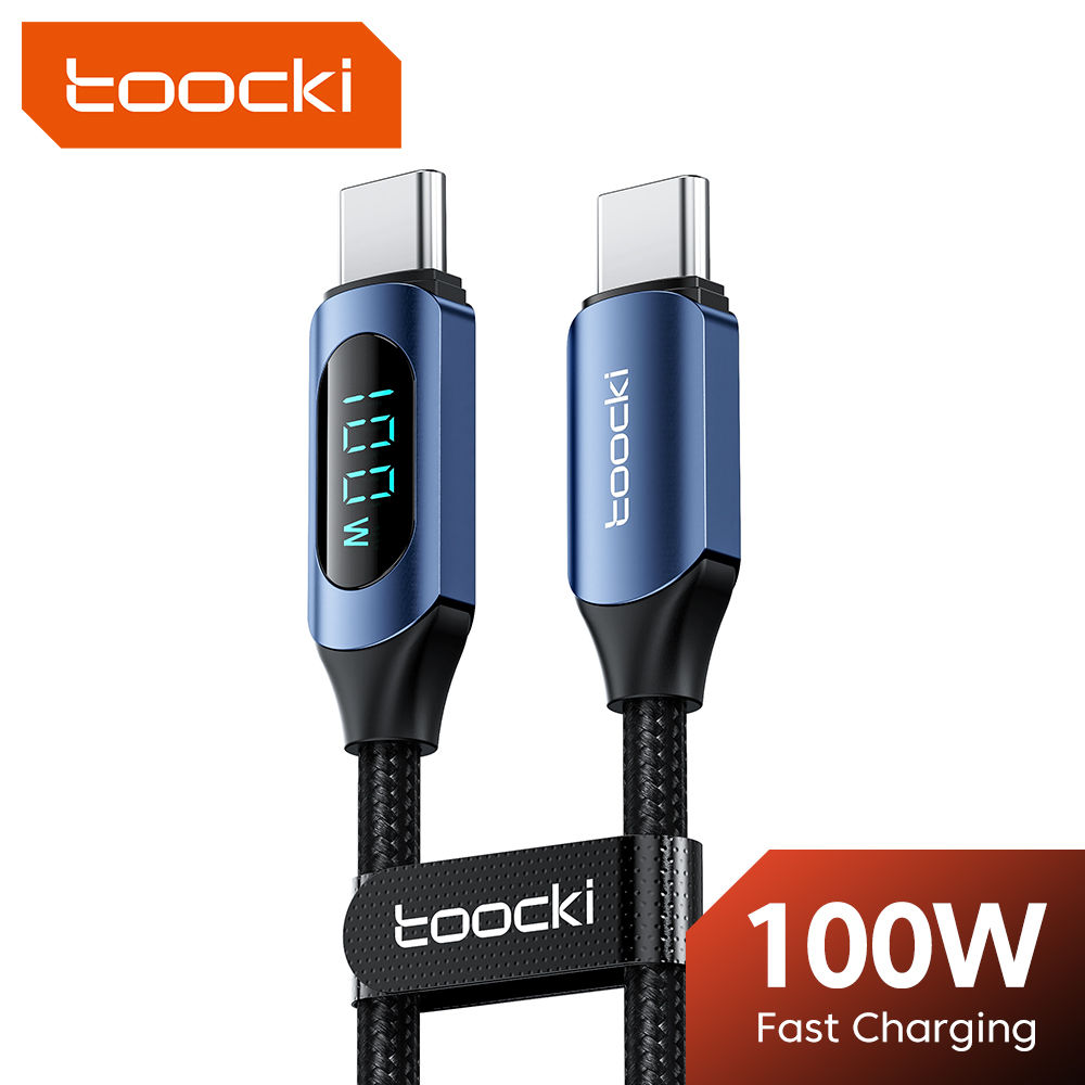 Toocki 100W Type C to Type C Cable PD Fast Charging Charger USB C to USB C Displ