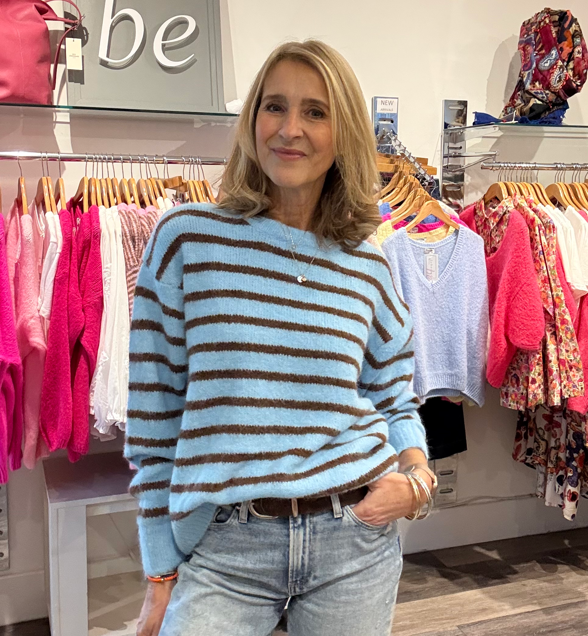 Parisian Style Blue Striped Softy Jumper