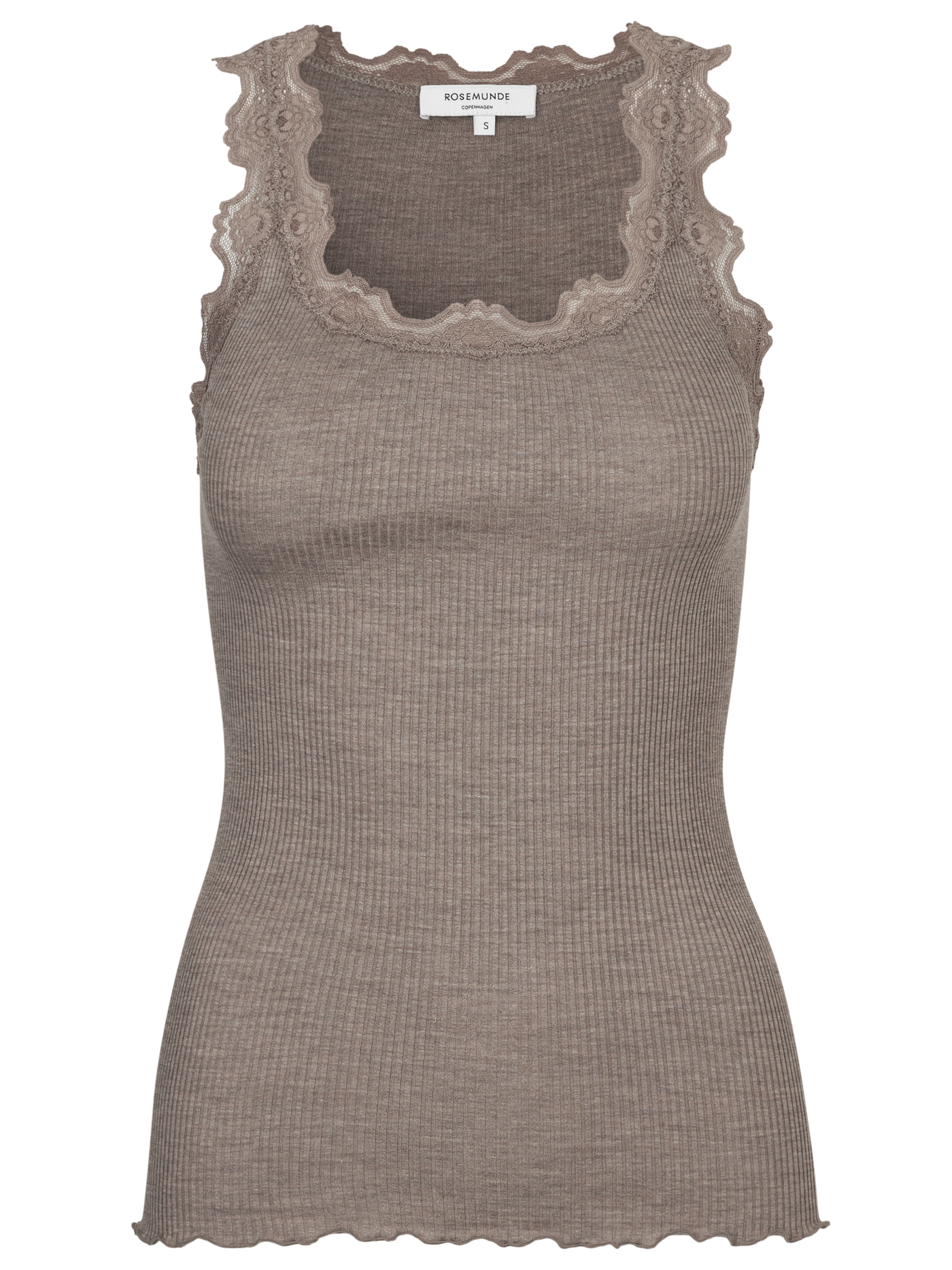 Rosemunde Brown Melange Silk Lace Vest Top