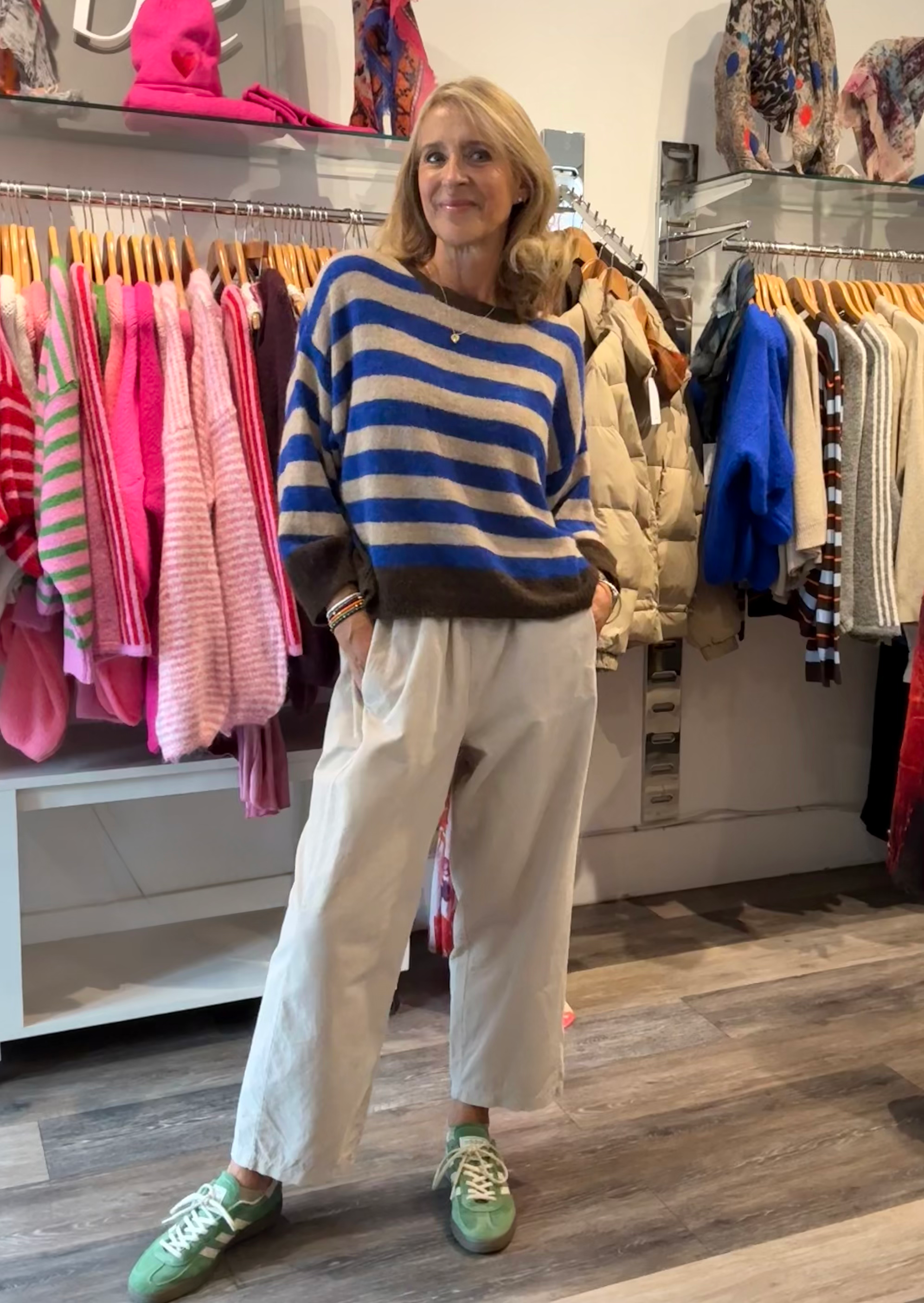 Parisian Style Ecru Needlecord Balloon Cropped Trousers