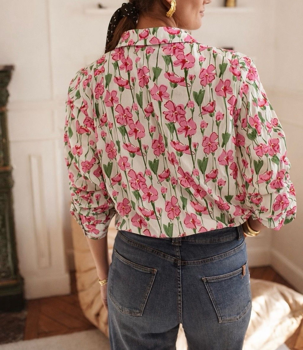 Thumbnail: In April 1986 Pastel Pink Floral Cotton Shirt