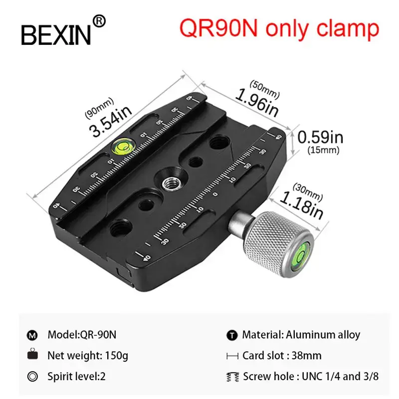 Miniatura: BEXIN QR Series Tripod Ball Head Adapter Aluminum Alloy Quick Release Splint Cla
