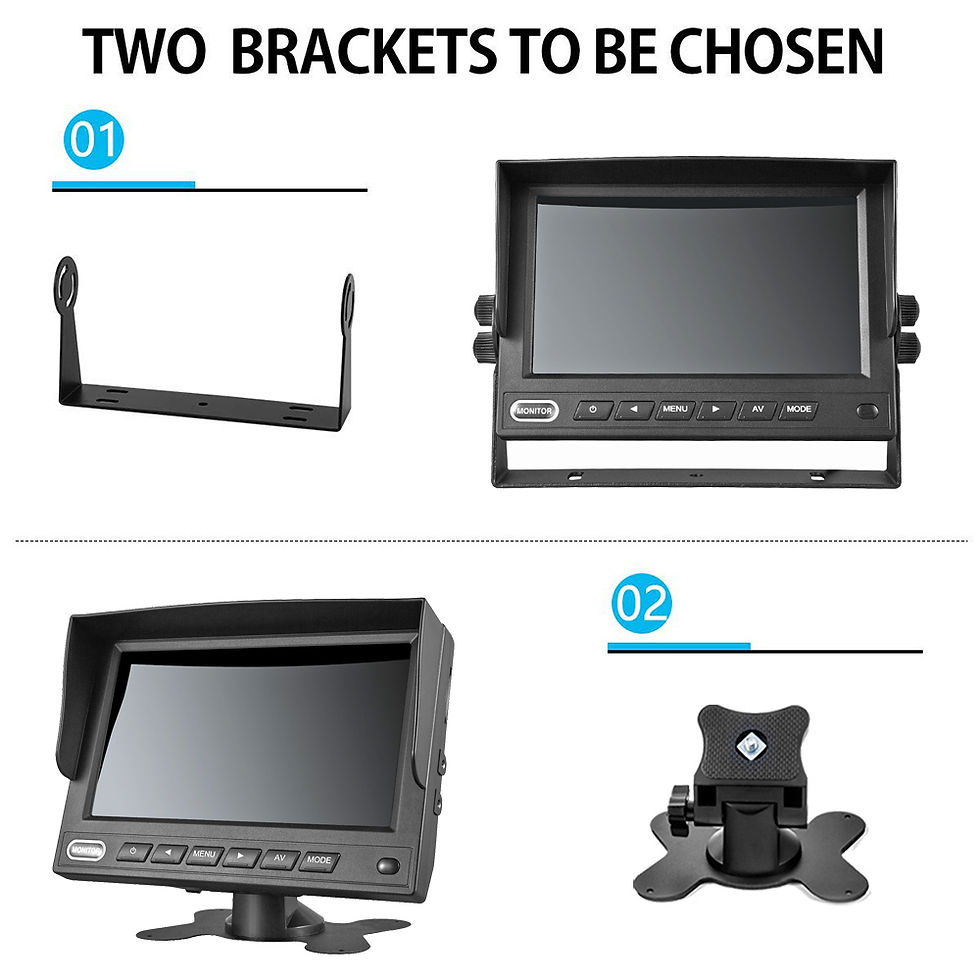 Miniatura: 7' AHD 1080P Quad Split Screen Monitor with DVR Recording 4CH Video Camera Input