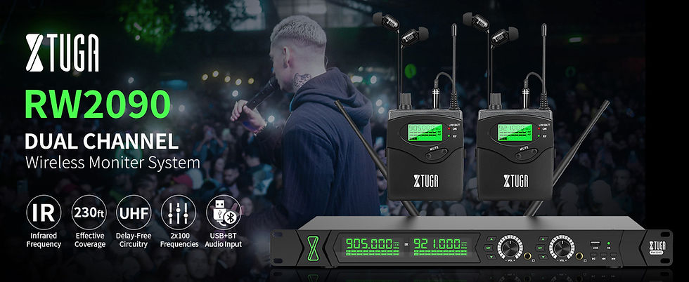 Miniatura: XTUGA RW2090 902-928MHz UHF Wireless In-Ear Monitor System for Singers Performer