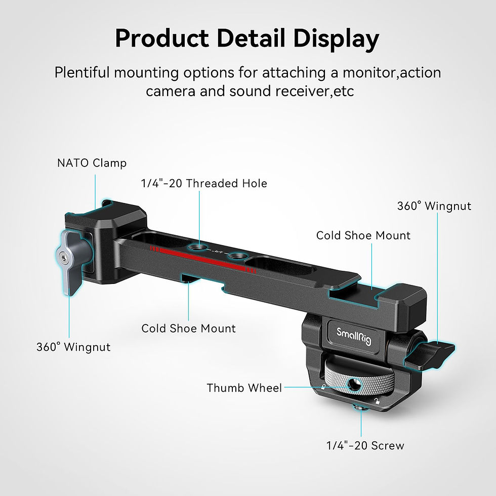 Miniatura: SmallRig Adjustable Monitor Mounting Support with NATO Clamp Cold Shoe for DJI R