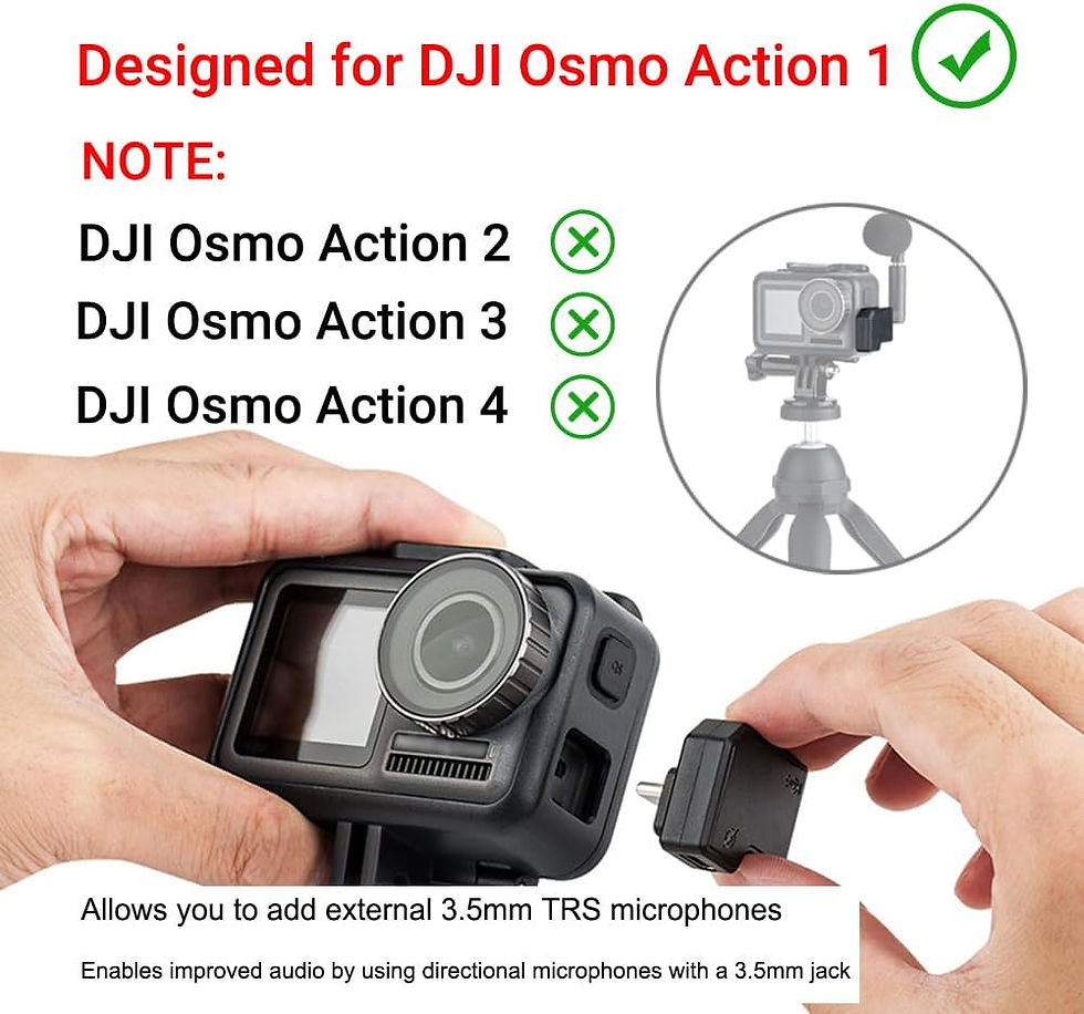 Miniatura: JJC USB-C 3.5mm Mic Adapter Only for DJI Osmo Action 1 Audio Adapter Vlogging Ac